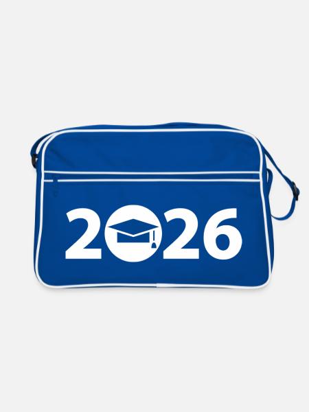 Graduation 2026, Abi 2026, graduation 2026 - Retro Bag - blue/white - Front