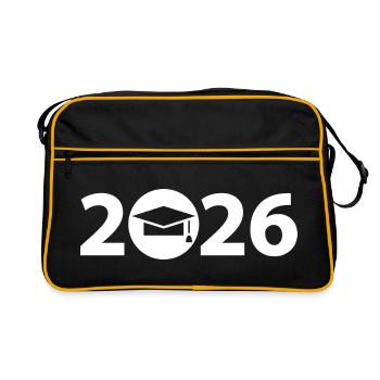 Graduation 2026, Abi 2026, graduation 2026 - Retro Bag - black/gold - Front