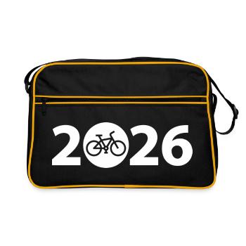 Tour à vélo 2026, VTT 2026, Vélo 2026 - Sac Retro - noir/or - Devant