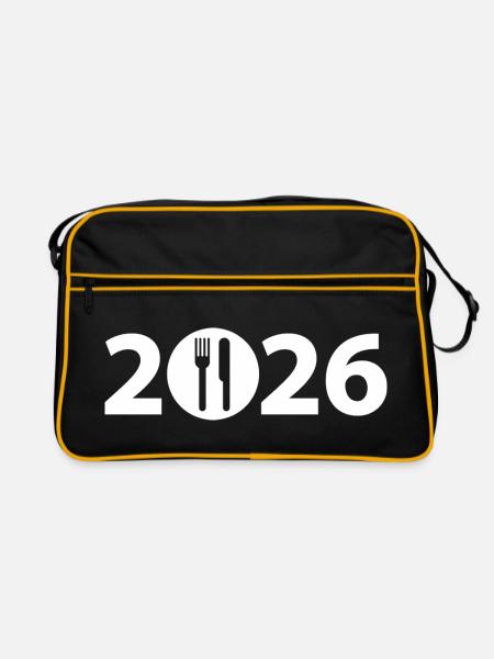 Chef 2026, Koch 2026, Restaurant 2026 - Retro Tasche - Schwarz/Gold - Vorne