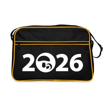 Cueillette champignonnante 2026, champignons 2026, mycologie 2026 - Sac Retro - noir/or - Devant