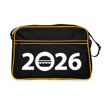 Burgers 2026, hamburgers 2026, fast food 2026 - Retro Bag - black/gold - Front