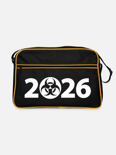 Biohazard 2026, Danger 2026, Spam 2026 - Retro Bag - black/gold - Front