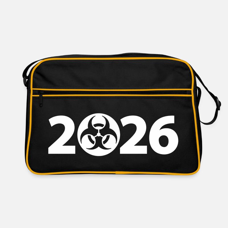 Biogefährdung 2026, Gefahr 2026, Spam 2026 Retro Tasche