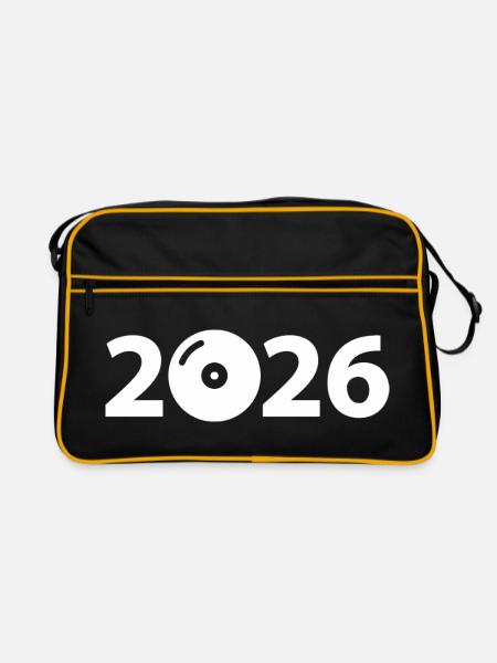 Music DJ Vinyl Record Party 2026 - Retro Bag - black/gold - Front