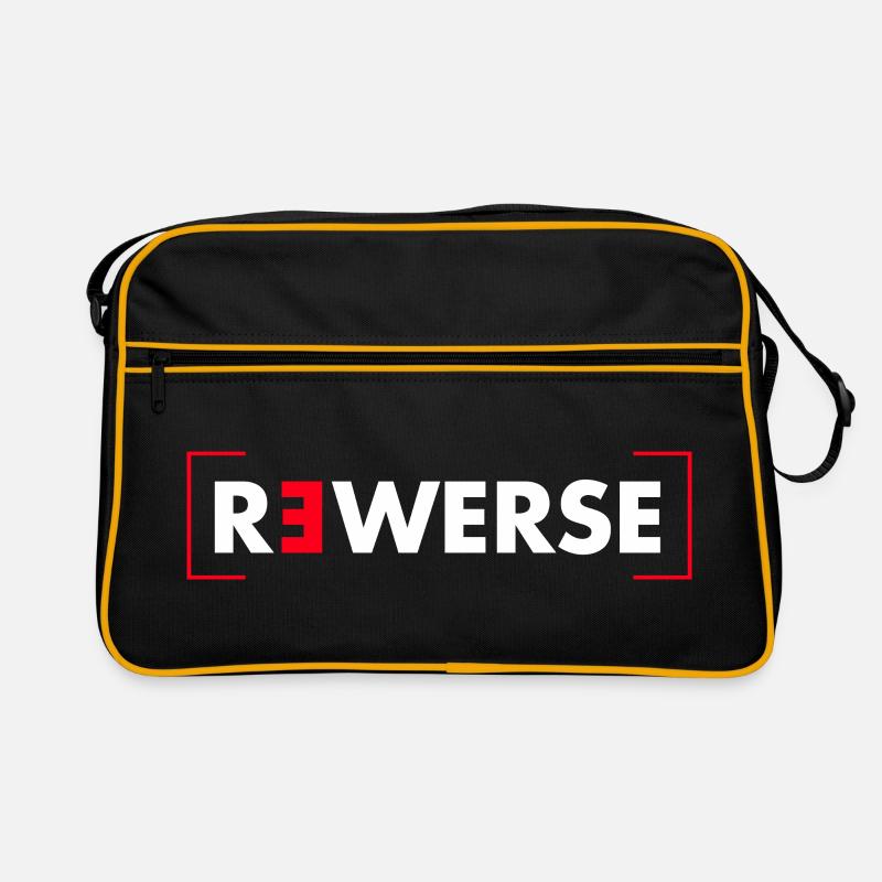 Lettrage inversé - Sac Retro - noir/or