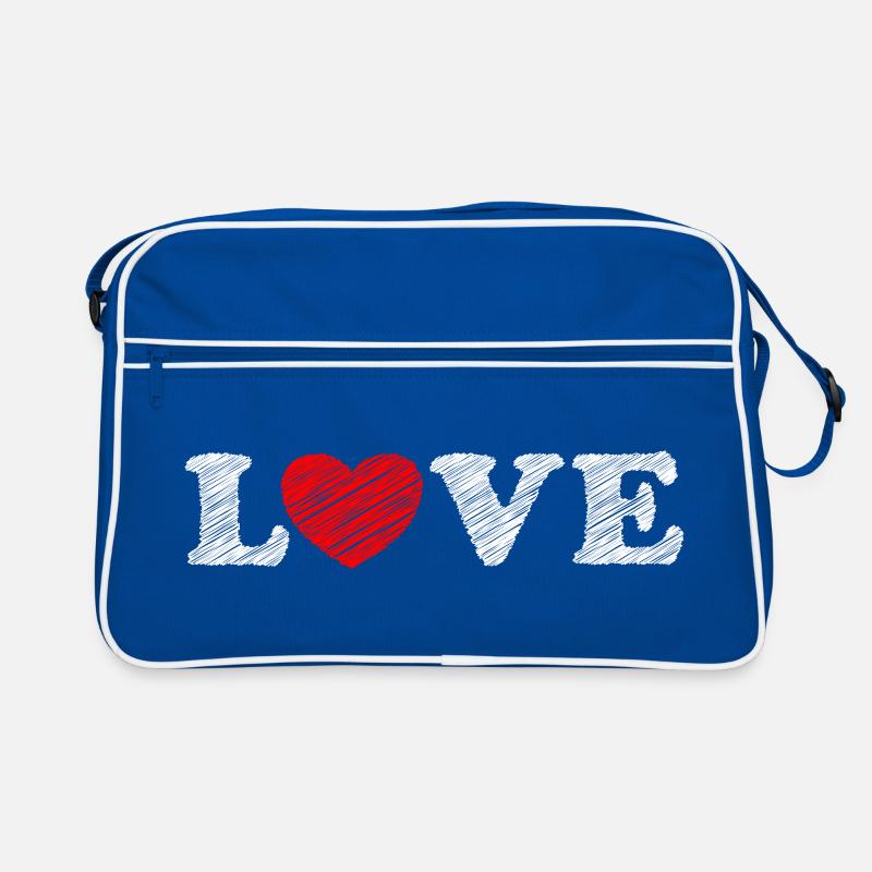 Love Heart Scribble Retro Bag