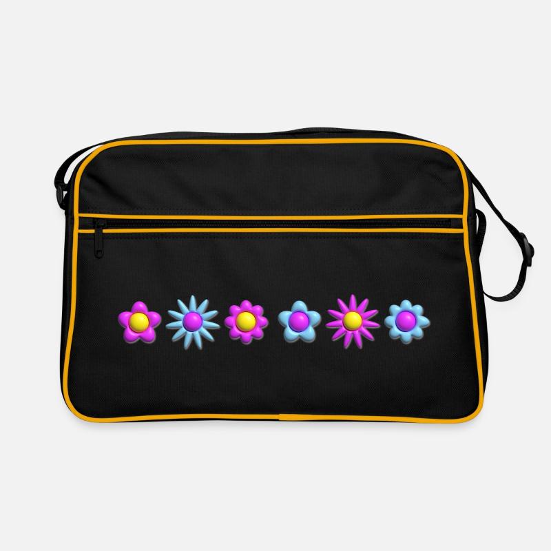 Fleurs en fleurs en rangée 3D Sac Retro