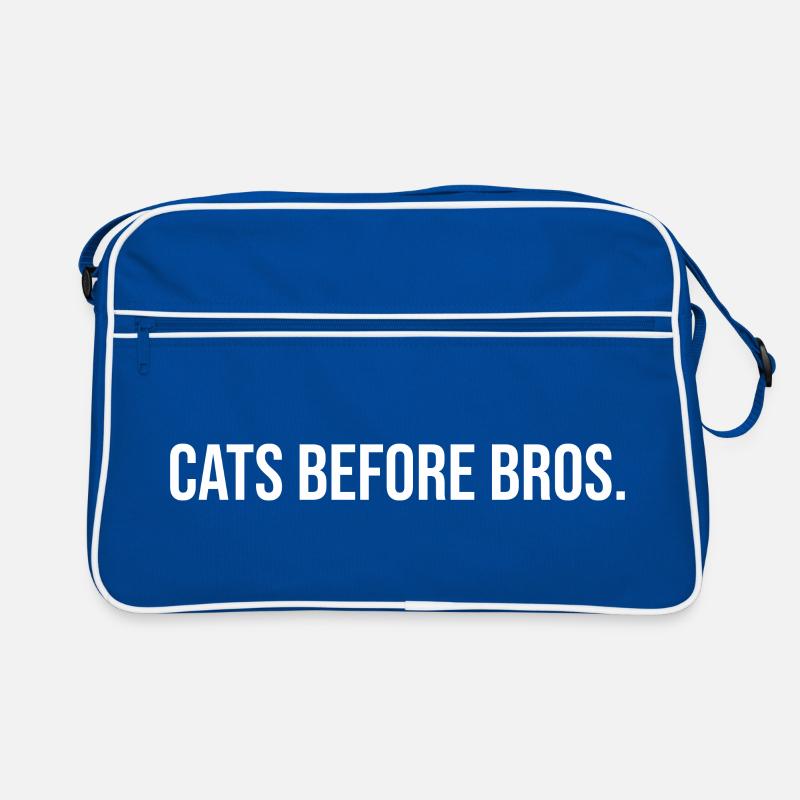 Cats Before Bros Slogan Retro Bag