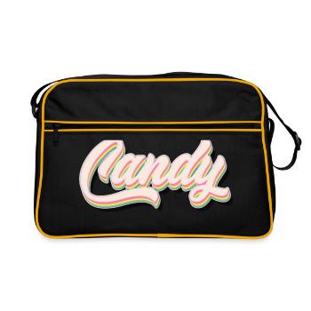 Lettrage de bonbons Rétro - Sac Retro - noir/or - Devant