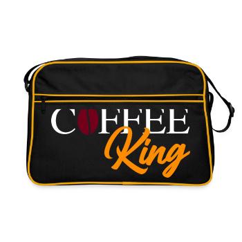 Coffee King mit Bohne - Retro Tasche - Schwarz/Gold - Vorne