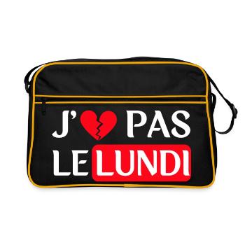 J'e n'aime pas le lundi - Version blanche - Sac Retro - noir/or - Devant