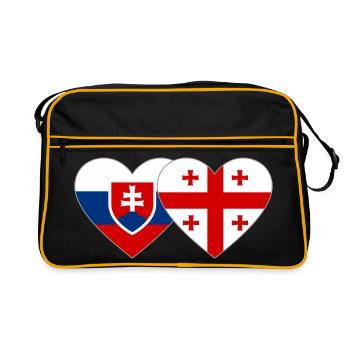 Drapeau de la Slovaquie Géorgie - Sac Retro - noir/or - Devant