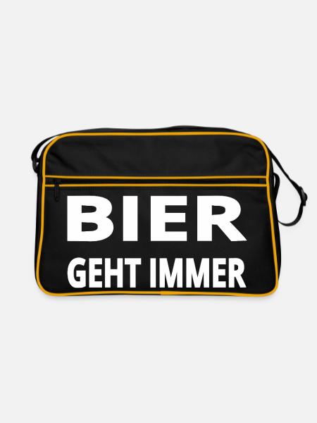 Bier - Retro Tasche - Schwarz/Gold