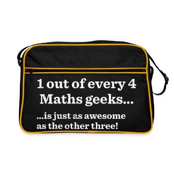 Un geeks de maths sur quatre est tout aussi génial - Sac Retro - noir/or - Devant