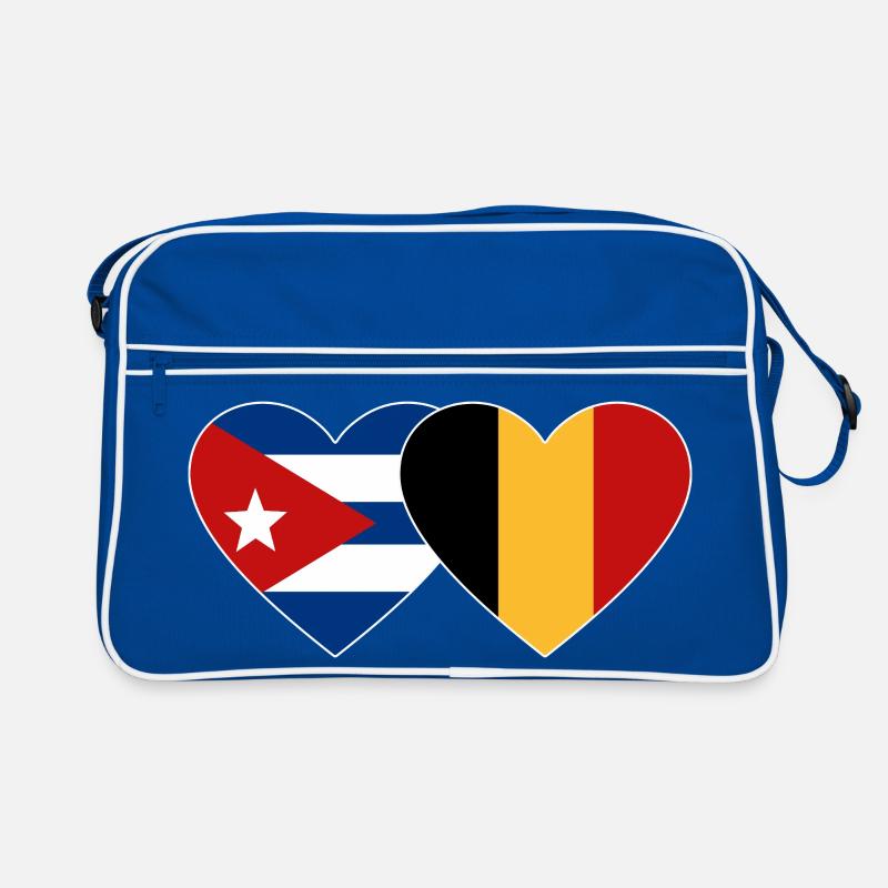 Cœur du drapeau de Cuba Belgique Sac Retro