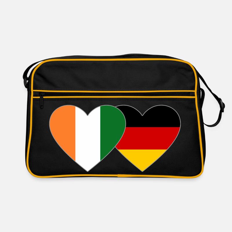 Côte d'Ivoire Germany Flag Heart Retro Bag