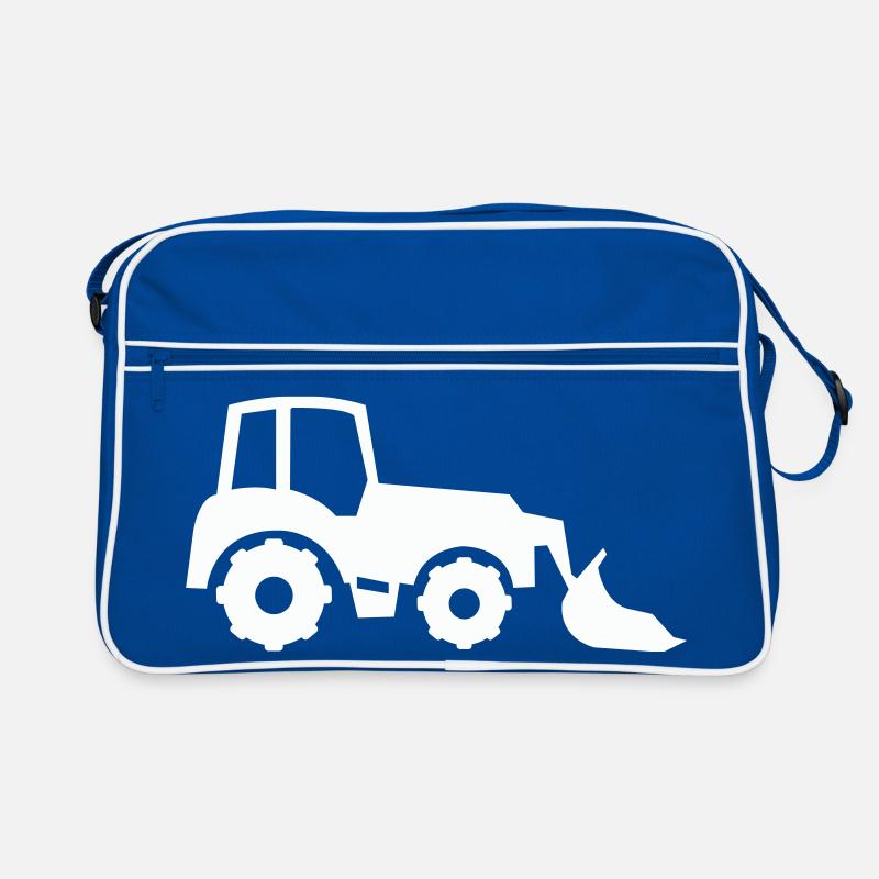 Traktor Silhouette Frontlader Retro Tasche