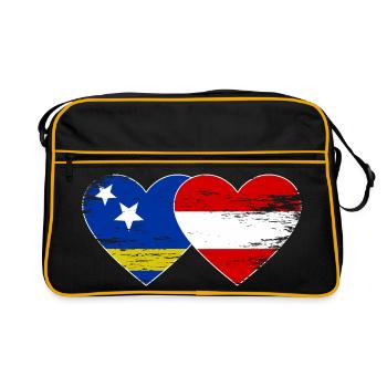 Curaçao_Österreich_Flagge_Herz_used - Retro Bag - black/gold - Front