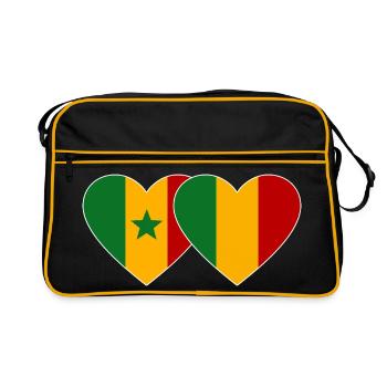 Senegal_Mali_Flagge_Herz - Sac Retro - noir/or - Devant