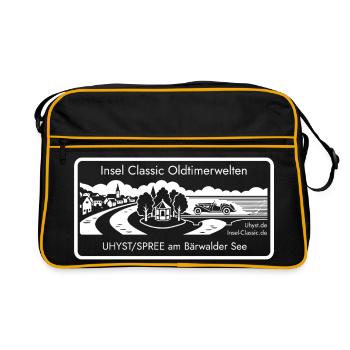 Insel Classic Oldtimertreffen Uhyst Spree - Retro Tasche - Schwarz/Gold - Vorne