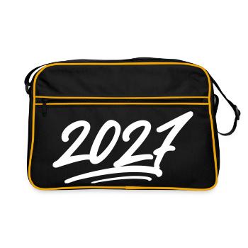 2027 Jahr - Retro Tasche - Schwarz/Gold - Vorne