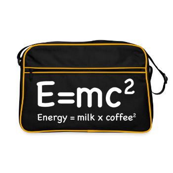 e=mc² - Énergie = Lait x Café² - Sac Retro - noir/or - Devant