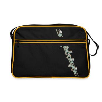 Unicorns sur une échelle - Sac Retro - noir/or - Devant
