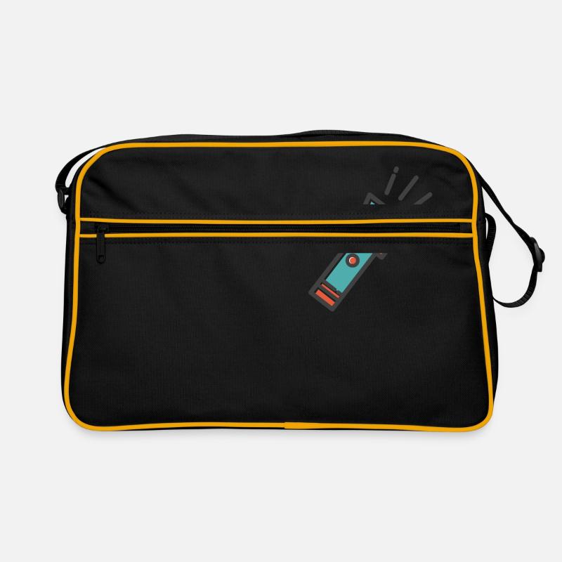 lampe de poche - Sac Retro - noir/or