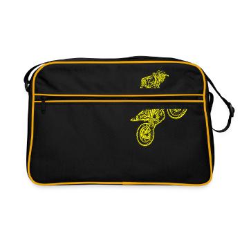 enduro jaune - Sac Retro - noir/or - Devant