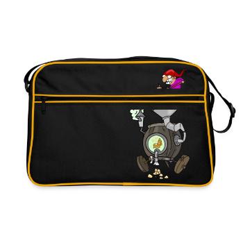 Automat Kinder witzige Maschine Zwerg Gold Geld - Retro Tasche - Schwarz/Gold - Vorne