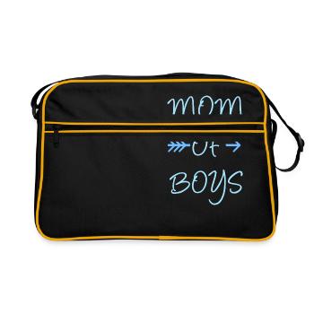 mom of boys super cute gift for mothers - Retro Bag - black/gold - Front