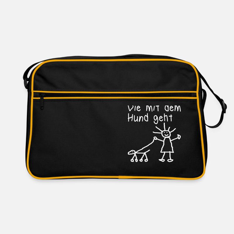 lustiges Hunde Spruch Geschenk Hund Vierbeiner wuf Retro Tasche