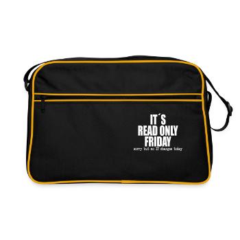 drôle c'est une idée de cadeau de vendredi en lecture seule - Sac Retro - noir/or - Devant