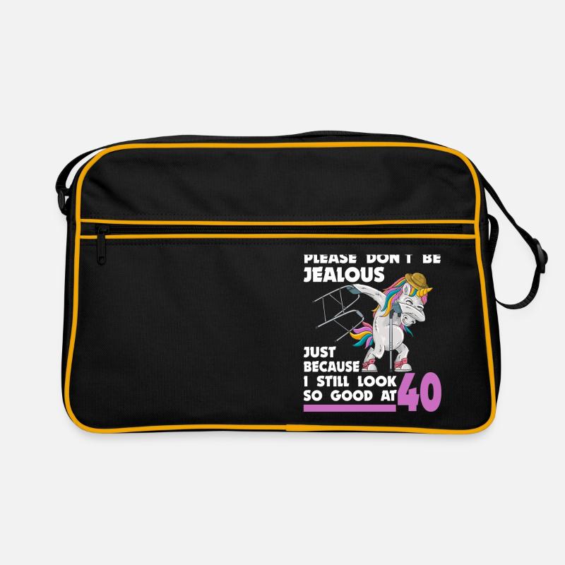 40. Geburtstag 40 Jahre Einhorn mit Rollator Stock Retro Tasche