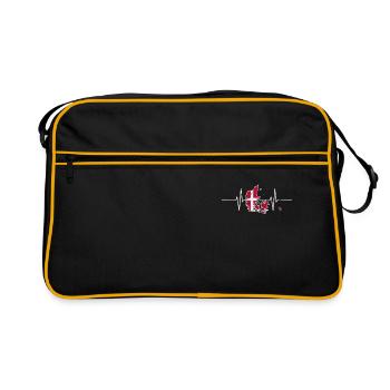 Danemark Heartbeat EKG Heartbeat Vintage Retro - Sac Retro - noir/or - Devant