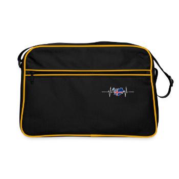 Islande Heartbeat EKG Heartbeat Vintage Rétro - Sac Retro - noir/or - Devant