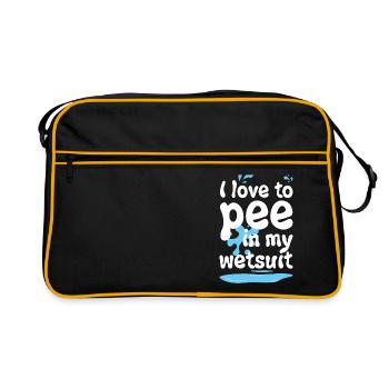 Diving divers i love to pee in my wetsuit idea - Retro Bag - black/gold - Front