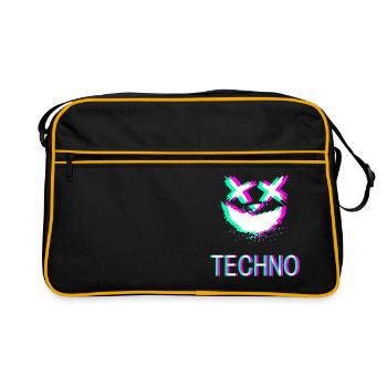 Techno Rave Festival Synth Party Emma Glitch - Sac Retro - noir/or - Devant