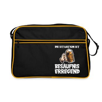 Die Situation ist Besäufnis erregend - Retro Tasche - Schwarz/Gold - Vorne