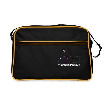WASD Gaming Gamer PC Clavier Jeu DE JEU WASD - Sac Retro - noir/or - Devant