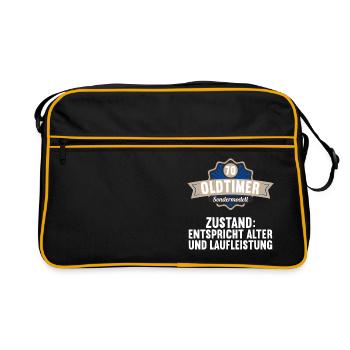 70 Jahre Oldtimer Sondermodell 70. Geburtstag - Retro Tasche - Schwarz/Gold - Vorne