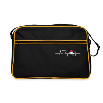 Iraq with heartbeat ECG Vintage Flag Iraq - Retro Bag - black/gold - Front