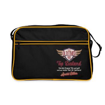 90 Jahre Oldtimer Top Zustand 90. Geburtstag - Retro Tasche - Schwarz/Gold - Vorne