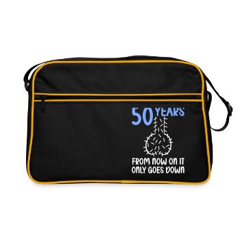 50 years of gravity it goes downhill 50 years 50. - Retro Bag - black/gold - Front
