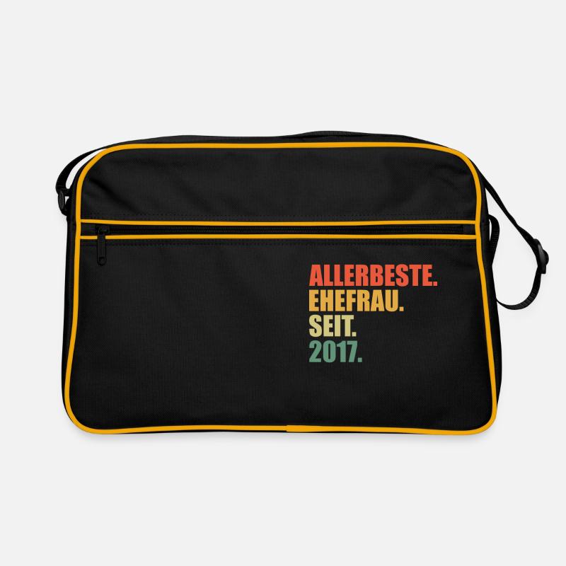 Beste Ehefrau seit 2017 4. Hochzeitstag Retro Tasche