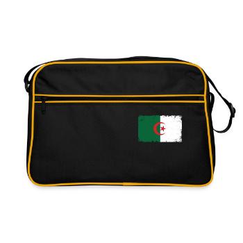 Algérie Battements de cœur Drapeau Algérie vintage - Sac Retro - noir/or - Devant