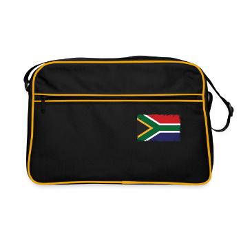 Süd Afrika Herzschlag Flagge Vintage Süd Afrika - Retro Tasche - Schwarz/Gold - Vorne