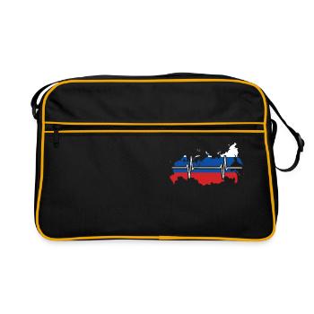 Russie Battements de cœur Drapeau Russie - Sac Retro - noir/or - Devant