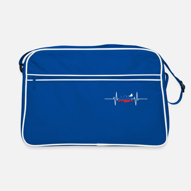 Russie Battements de cœur Drapeau Russie Sac Retro